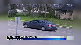 Man shot multiple times while sitting at stop sign in Bessemer, no suspect in custody