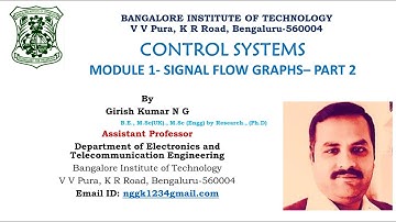 SIGNAL FLOW GRAPHS  PART 2- MODULE 2- CONTROL SYSTEMS