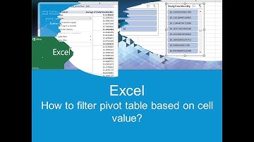 Excel - How to filter a pivot table based on a cell value?