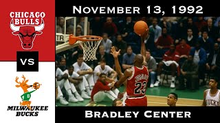 Full Game: A Tired and Vulnerable Champ | Bulls vs Bucks (November 13, 1992)