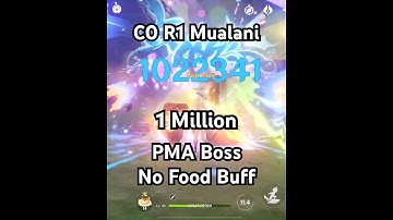 C0 R1 Mualani Hits 1 Million on Perpetual Mechanical Array (PMA) Boss- No Food Buff - Genshin Impact