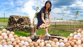 Best Dish of 100 Chicken Eggs! 2 Omelets in The Underground Tandoor And Furnace