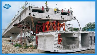 Extremely Fast Road & Bridge Construction Technology. Heavy Machinery & Equipment In Working