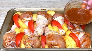 Самый вкусный рецепт курицы с картошкой! Вкусно и быстро!