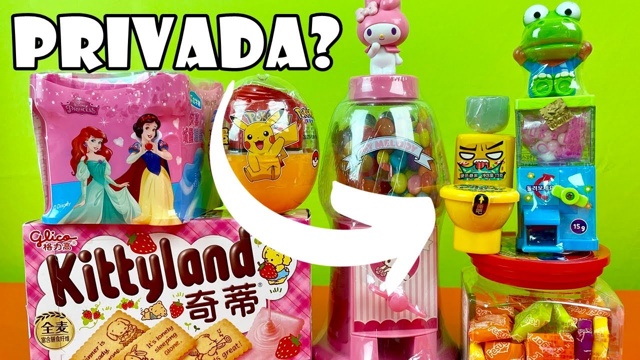 Balas Da PRIVADA, CROCODILO, Pikachu, My Melody, SUGUS, Castelo Com Segredos Princesas e Kittyland