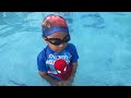 Teach your child how to swim.. Little boy is learning swimming step by step❤️