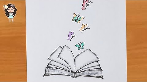 How to draw a Open Book with butterflies | Book drawing | butterfly drawing | pencil sketch | Simple