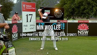 Min Woo Lee Golf Swing Long Iron (face-on view) Emirates Australian Open (Sydney), December 2019.