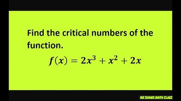 How to find critical numbers of a polynomial function in degree 3.