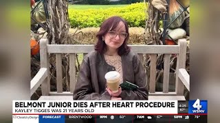 Belmont junior dies after heart procedure