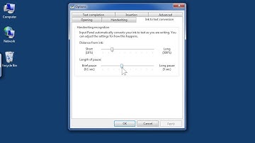 Windows 7 Change the Tablet PC Options