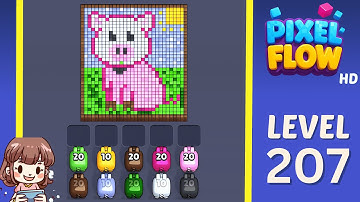 Pixel Flow Level 207 Solution Walkthrough