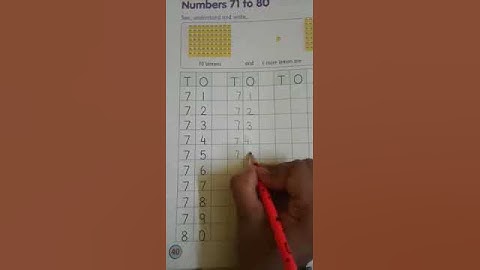 Ukg counting numbers 71 to 80