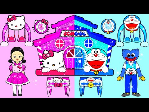 #1 Pink Or Blue School? – DIY Hello Kitty Vs Doraemon School Makeover – Dolls Beauty Story & Craft Mới Nhất