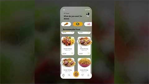 Food  App UI Design ( Glass morphism ) With Prototyping Animation
