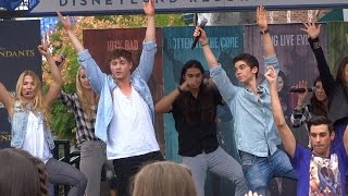 Choreography discussion and dance lesson with Descendants cast during Fan Event at Downtown Disney