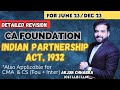 INDIAN PARTNERSHIP ACT 1932 CA FOUNDATION | INDIAN PARTNERSHIP ACT 1932 | LECTURE | REVISION