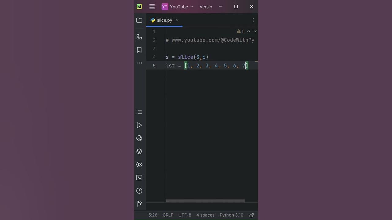 slice in python #coding #python #youtubeshorts #youtube #shorts - YouTube