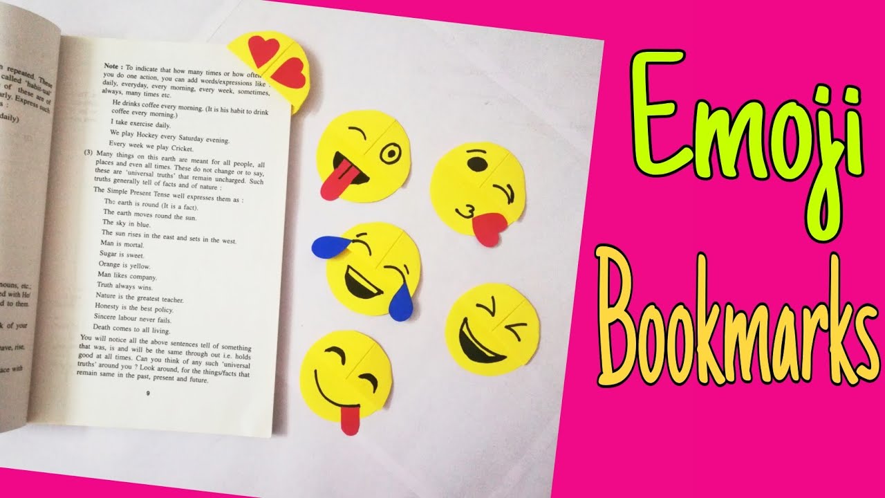 Emoji Bookmark Corners DIY Bookmarks Making at Home YouTube
