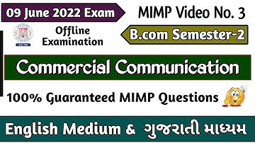 B.com Sem_2 Commercial Communication Imp for 9 June 2022 | C.C Imp Questions  of Sem_2 🔥