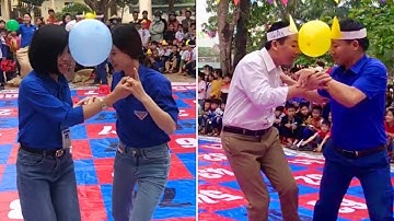 Thầy cô cứu trợ cho học sinh thi Rung Chuông Vàng