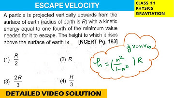 A particle is projected vertically upwards from the surface of earth (radius of earth is R) with a k