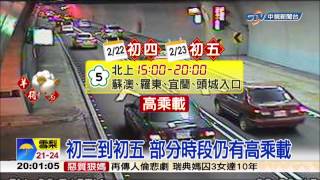 【中視新聞】國道透早就塞! 車流量估破320萬輛次 20150220