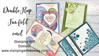 Double Flap Fun Fold Card Sunday Live Crafting Stamping with DonnaG!