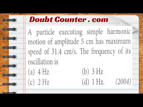 A particle executing simple harmonic motion of amplitude 5 cm has maximum speed of 31.4 cm/s. The