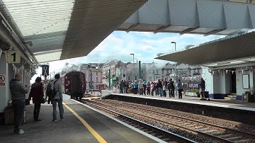 First steam train through Dawlish,Sir Nigel Gresley,10th April 2014