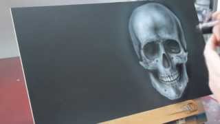 Iwata Neo CN Airbrush Speedpainting Videoanleitung detailreicher Totenkopf Skull (HowTo Tutorial)