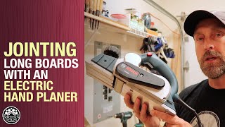 Jointing Long Boards with An Electric Hand Planer \/\/ Woodworking