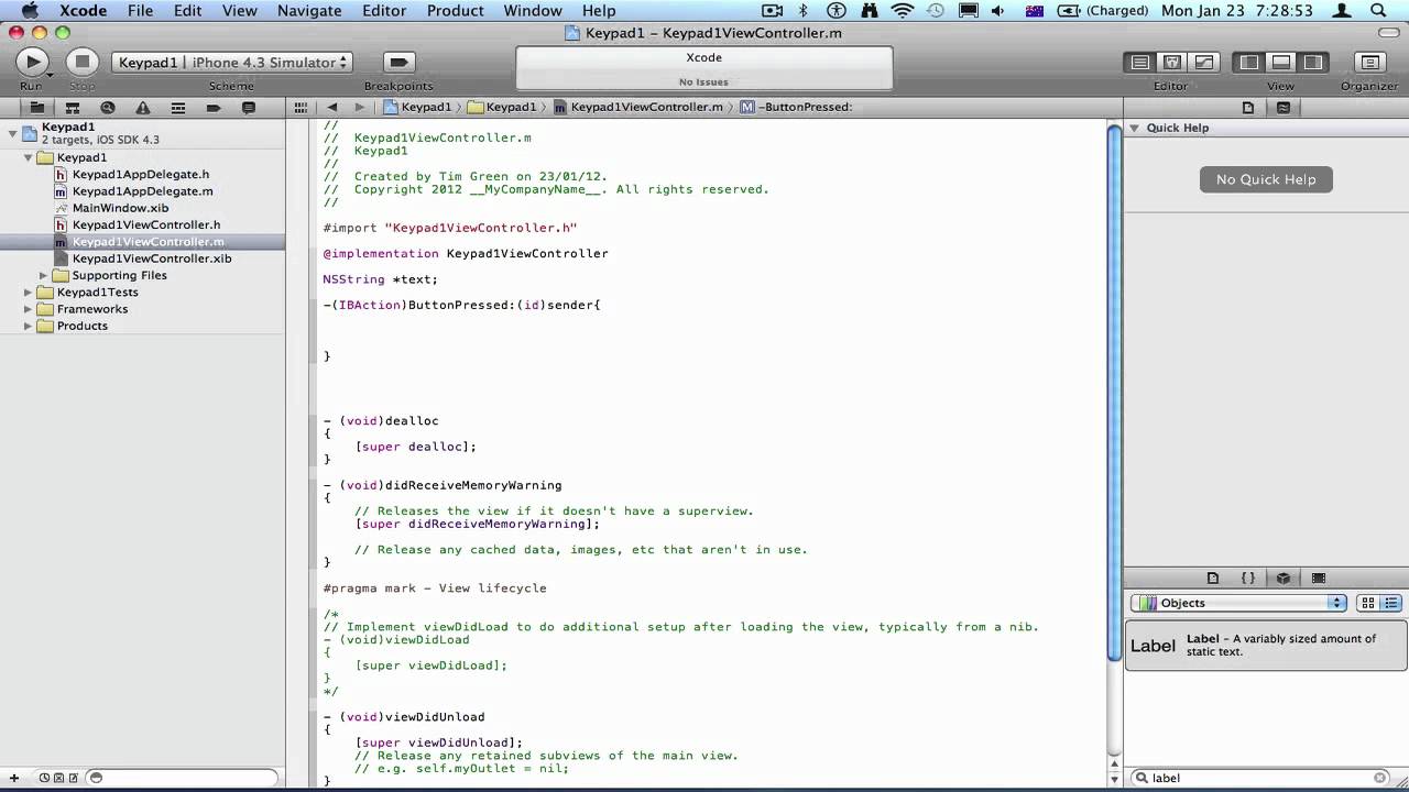 XCode 4: Creating a KeyPad on IOS SDK - YouTube