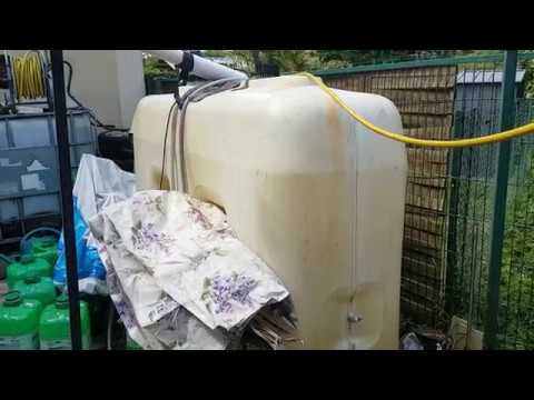 Installation récupérateur d eau de pluie cuve 2000L avec pompe