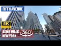 【4K 360°】WALKING NEW YORK CITY with ASMR sound. Fifth Avenue. Central Park to Washington Square Park