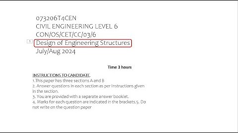 Design ofEngineering structures Civil Engineering Cdacc Past Paper July 2024 Past Paper with answers