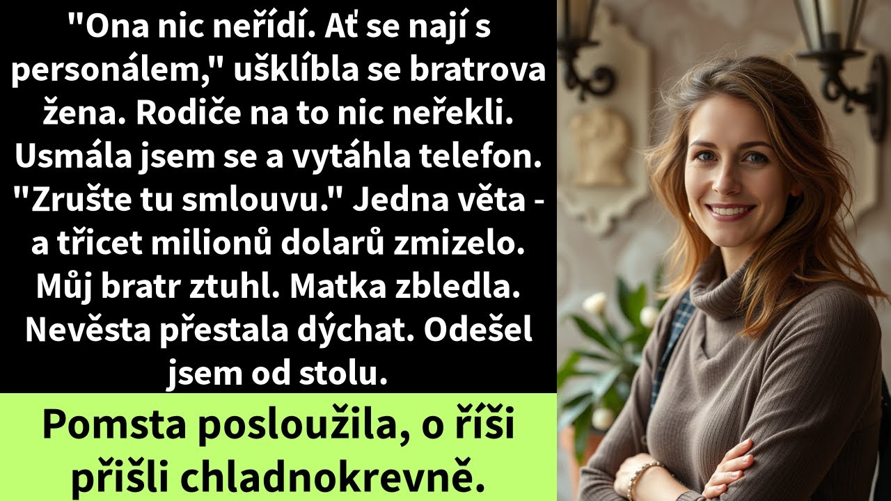 V den, kdy mě posadili ke stolu s obsluhou, jsem se usmála. Nebyl to úsměv smíření, ale klidného rozuzlení. „Ona nic neřídí. Ať se nají se zaměstnanci.“ Ten hlas patřil nevěstě mé rodiny a bylo to...