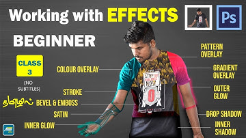 Working with effects in Photoshop Class 3 | Fx | blending mode | Learn photoshop in Tamil