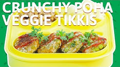 Poha Veg Tikkis | Poha Aloo Matar Cutlets | Easy To Make Poha Cutlets - Tiffin Recipe for kids