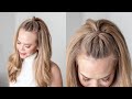 Hair hack  easy halfup elastic hairstyle