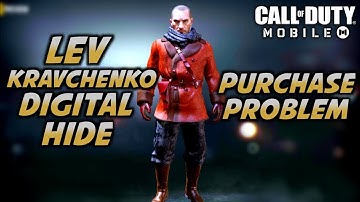 COD MOBILE! Lev Kravchenko Digital Hide Purchase (Buying) Problem ! CODM BUGS AND GLITCH