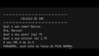 CÁLCULO DE IMC EM PYTHON