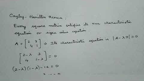 PG TRB PHYSICS Cayley Hamilton theorem  Eigen value Eigen vector CLASS : 12 MATHEMATICAL PHYSICS