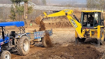 Jcb 3dx Eco Excellence Backhoe MachineLoading Red Mud In Mahindra And Swaraj Tractor | Jcb Video