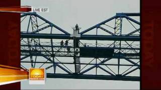 NBC&#39;s Ann Curry Bungee Jumps from Middlesbrough Transporter Bridge