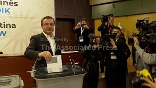 Kosovo Prime Minister Albin Kurti votes in municipal elections