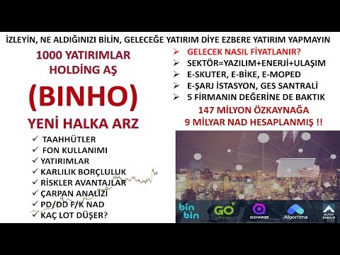 BINHO 1000 YATIRIMLAR HOLDİNG YENİ HALKA ARZ ELEKTRİKLİ ULAŞIM E-ŞARJ YENİLENEBİLİR ENERJİ YAZILIM