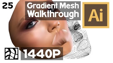 Gradient Mesh Advanced Tutorial - Learn Realistic Drawing (Adobe Illustrator) - Eyes (Episode 25)