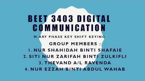 M-Ary Phase Key Shift Keying (MPSK)