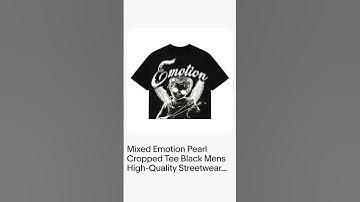 Mixed Emotion Pearl Cropped Tee Black Mens High-Quality Streetwear T-shirt Loose